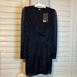 The Kooples Elegant Black and Metallic Dress